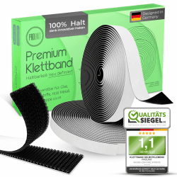 ProUnit® Klettband selbstklebend Extra Stark (5m x 20mm Schwarz) 🌟 Vielseitig einsetzbar