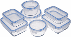 Amazon Basics Frischhaltedosen aus Glas für Lebensmittel, 14er-Pack 🍲🔵