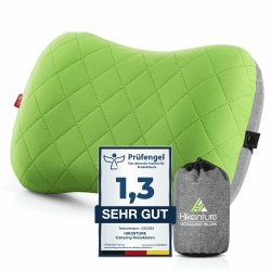 🏕️ HIKENTURE Aufblasbares Camping/Reise Kissen mit Abziehbarem Kissenbezug