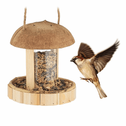 🐦🏡🌿 Holz Vogelfutterspender zum Aufhängen | Handgefertigtes Vogelhaus | Dekorativ & Nützlich!