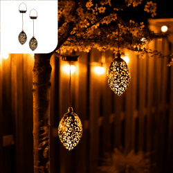 🌞🏮 Gadgy Solar Orientalische Lampen für draußen – 2er Set Marokkanische Hängelaternen