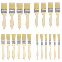🎨🖌️ Kurtzy Holz Pinsel (20er Pack) - Malerpinsel Set für Farbe Lack Beizen