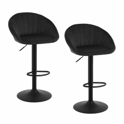 🌟 WOLTU Barhocker 2er Set, Barstühle höhenverstellbar drehbar Schwarz