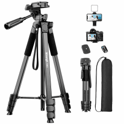 📸 Handy Stativ 160cm - Leichtes Kamera Stativ für Smartphone mit Fernbedienung und Handyhalter