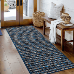Boho Teppich Schmutzfangmatte 60x180cm - Blau