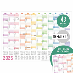 Häfft® Wandkalender 2025 A3 gefalzt 🌈