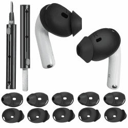 🎧 5 Paar Ohrpolster für AirPods 4 | Silikon-Ohrhörerabdeckungen Schwarz