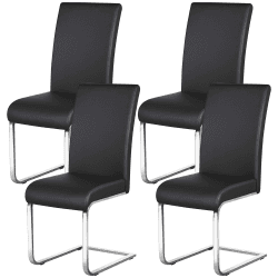 Yaheetech Esszimmerstühle 4er Set 🪑🌟 Freischwinger, Schwingstühle Polsterstuhl