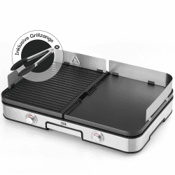 LEBENLANG Elektrogrill Tischgrill elektrisch - Inkl. Grillzange & Spritzschutz 🌟