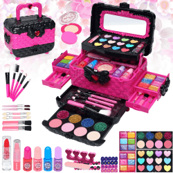 Kinderschminke Set Mädchen - 57 PCS Waschbar Schminke Kinder Make Up Set Mädchen Spielzeug