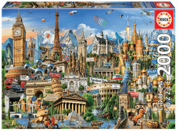 Educa - Puzzle 2000 Teile für Erwachsene 🧩🏛️ | Wahrzeichen Europa, Sehenswürdigkeiten