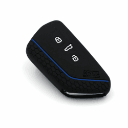 🔑 Schlüssel Hülle VF für 3 Tasten Auto Schlüssel Silikon Cover Schlüsselhülle Etui Schutzhülle (.Schwarz Blau) - Angebot!