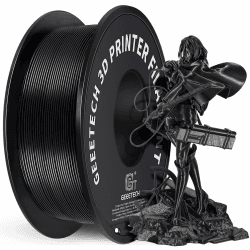 🌟 Super Deal! GEEETECH Filament PLA 1.75mm, 3D Drucker PLA Filament 1kg Spool, Schwarz Black PLA