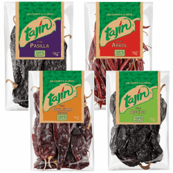 🔥 Tajin Authentisches Mexikanisches Chilipaket mit 4 Arten von 75g ganzen getrockneten Chilis