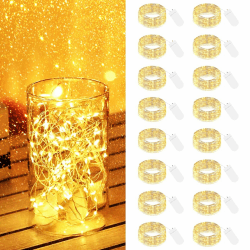 𝟏𝟔 𝐒𝐭ü𝐜𝐤 LED Lichterkette mit Batterie Klein, 2M 20LED Silberdraht Mini Lichterkette Batteriebetrieben