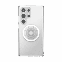 📱 PopSockets-Hülle für Samsung Galaxy S24 Ultra mit MagSafe | PopGrip-Handyhalter | Handyhülle für Galaxy S24 Ultra – Clear