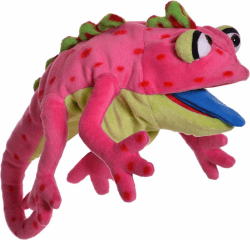 🌈 Living Puppets Wilhelminchen Chamäleon Handpuppe - Hochwertige Materialien und tolle Farben! 🎭
