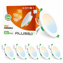 ALUSSO LED Einbaustrahler Flach 230V, 10W 800lm LED Deckenspots Dimmbar Ultra Slim Einbautiefe 30mm 🌟