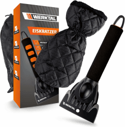 WERKTAL Eiskratzer Auto mit Handschuh 🚗❄️ - Wärmender Scheibenkratzer - Ultra schneller Eisbrecher