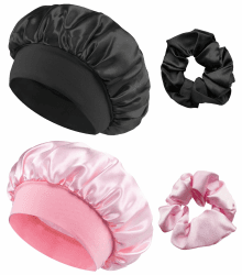 🌙 Loomify Satin Schlafhaube, 2 Stück Seidenhaube 🌺