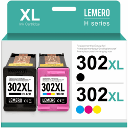 🖨️ Lemero 302XL Patronen Kompatibel für HP 302 Druckerpatronen Multipack 302 XL Schwarz und Farbe