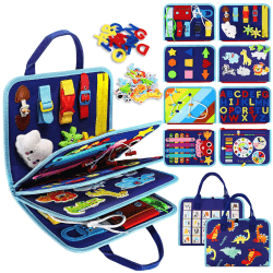 🎁 Esjay Busy Board Montessori Spielzeug ab 1 2 3 4 Jahre Kleinkinder - 8 Seiten, Endloser Spaß!