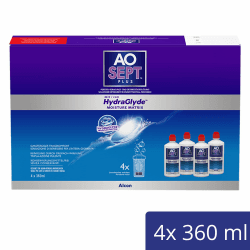 👁️ Aosept Plus mit Hydraglyde Pflegemittel, Systempack, 4 x 360 ml - Angebot!
