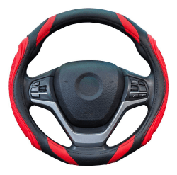 Auto Leder Lenkradbezug - Sport Universal 37-38cm Lenkradbezug, Rot 🚗