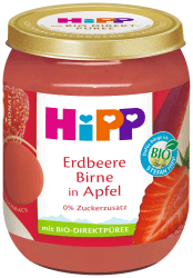 🍓🍐🍎 HiPP Bio Früchte Erdbeere Birne in Apfel, 6er Pack (6x160g) - Spezialangebot!