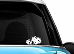 🐾 Snoopy Waving Hi Auto-Aufkleber - LimelightVinyl.com 🚗👋