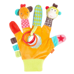 🐘🦒 Fehn Spielhandschuh Safari 🎉 Fingerpuppen Baby Spielzeug 🐵🐘