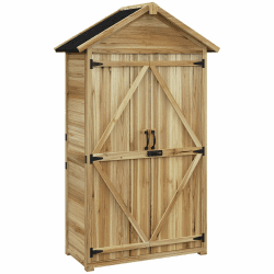 Outsunny Gartenschrank mit Asphaltdach und Doppeltür 🌿🔒