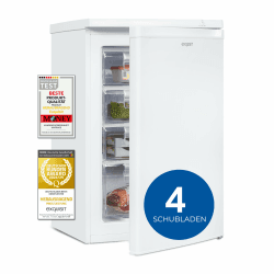 Exquisit Gefrierschrank 91L mit 4 Schubladen ⭐ | GS512-040E weiss