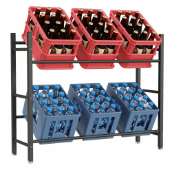YheenLf Getränkekistenregal(6 Kästen) 🍻📦 Weinregal Metall 🍷 Freistehend & Stabiles Lagerregal 104x32x84cm