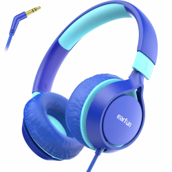 🎧 EarFun Kinder Kopfhörer - 85dB Lautstärkenbegrenzer - Faltbarer - Einstellbar - Blau