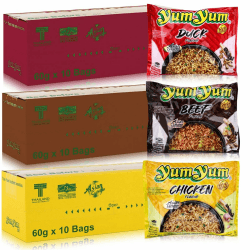 🍜 30 x 60g YumYum Instant Nudelsuppen Ente - Rind - Huhn 🍜