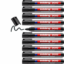 🖊️ Edding 300 Permanentmarker - Schwarz - 10 Stifte 🖊️