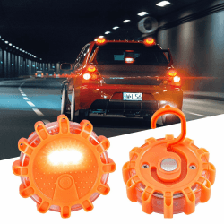 Farnirvana 2 Stück Auto-Warnleuchte 🚓 Wasserdicht LED mit 9 Flash-Modi
