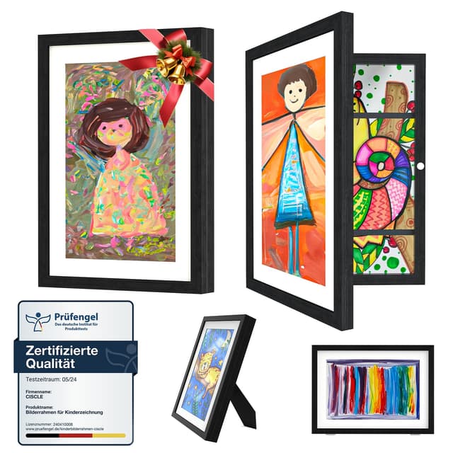 🎨 Bilderrahmen Kinderzeichnungen, 2 Stück A4 Befüllba Kunstfotorahmen für Kinder 🖼️