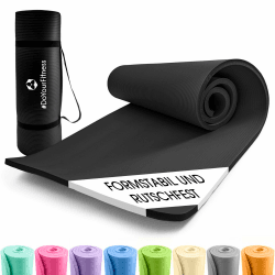🧘 Fitnessmatte rutschfest | 183x61cm oder XXL 190x100cm | 0,8-2cm hoch | Gelenkschonende Gymnastikmatte 🤸