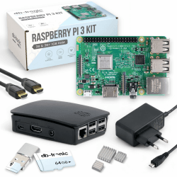 Raspberry Pi 3 B Starter-Set 🚀🔧 | 64GB Edition | 1GB RAM | HDMI Kabel | Kühlkörper