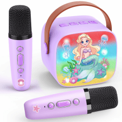 🎤 Dislocati Karaoke Maschine für Kinder mit 2 Bluetooth Mikrofonen 🧜
