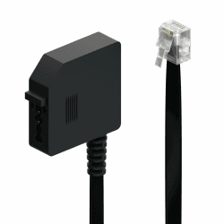 deleyCON Telefon Adapter RJ11 auf TAE-F Schwarz 📞