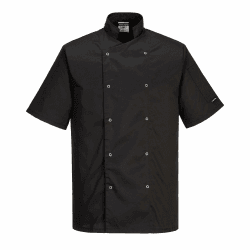 Angebot: Portwest C733 Moderne Leichte Cumbria Kurzarm Kochjacke Schwarz 😎👩‍🍳