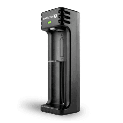 everActive Ladegerät für 1 Stück Li-Ionen-Akkus wie 18650, professionell, schnell, Micro USB, Modell: LC-100, Schwarz ⚡🔋