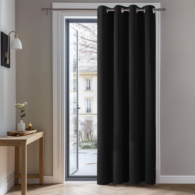 Deconovo Verdunkelungsvorhang mit Ösen 214x132 cm Schwarz 🌙🏡