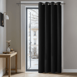 Deconovo Verdunkelungsvorhang mit Ösen 214x132 cm Schwarz 🌙🏡