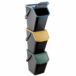 🌟 Go Practic Küchen Mülleimer Set 3 Stück 25L mit Deckel - Recycling Müllbehälter 🗑️