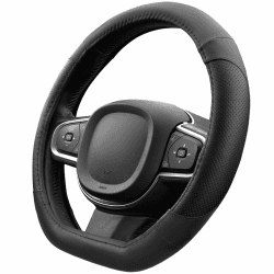 D-Form Lenkradbezug in Schwarz | Lenkradschoner Universal | Lenkradhülle für Sommer & Winter | Autozubehör Innenraum Deko 🏆🚗
