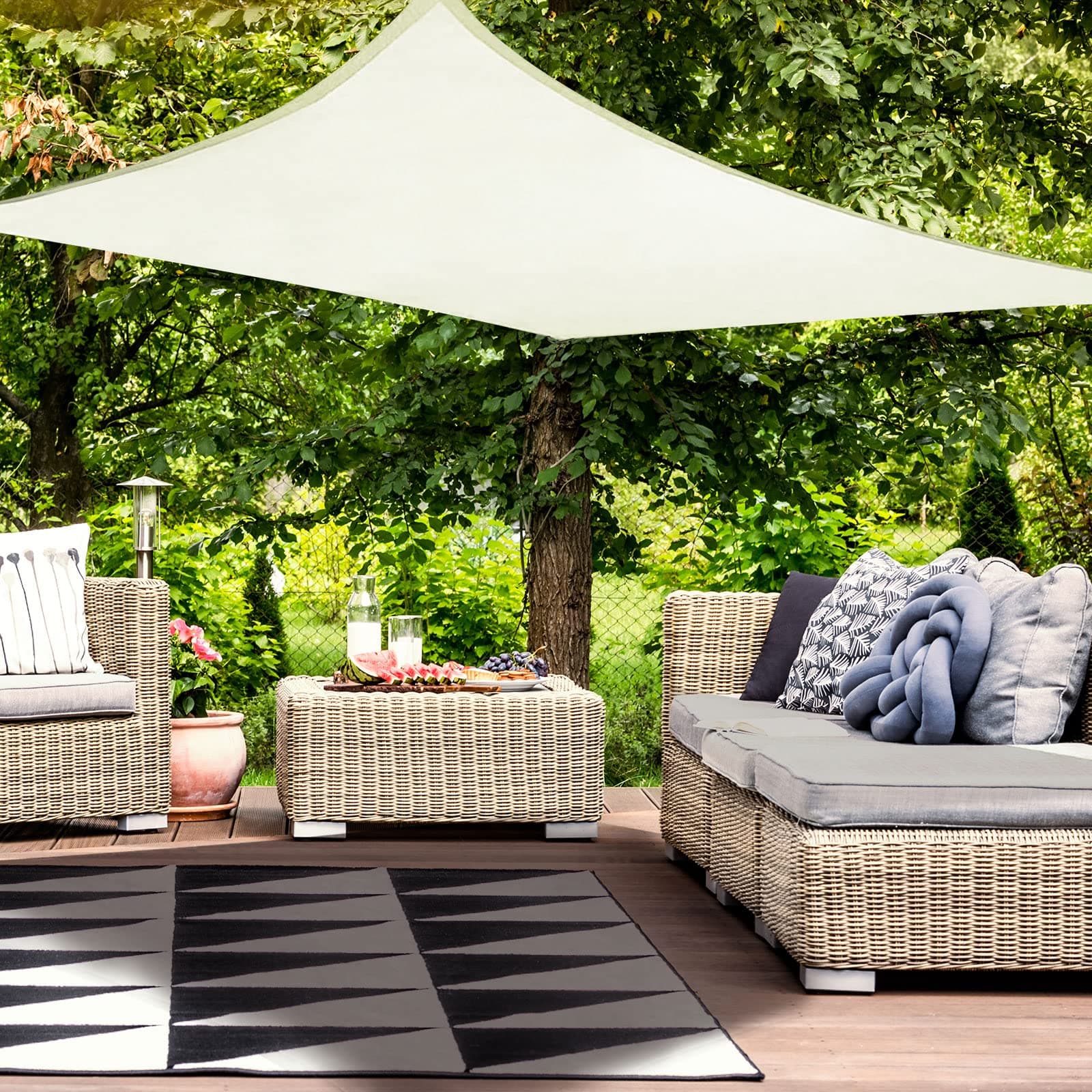 HAIKUS Sonnensegel Wasserdicht Rechteckig 4x5m Premium PES Polyester mit UV Schutz 🌞🌿
